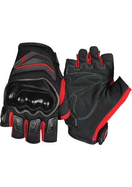 RS1903D Motosiklet Yazlık Eldiven Kırmızı-Siyah