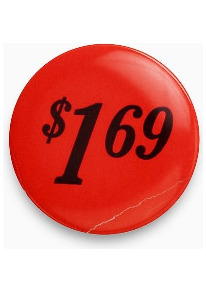 Siyah Kırmızı 1,69 Dolar Sarkastik Rozet