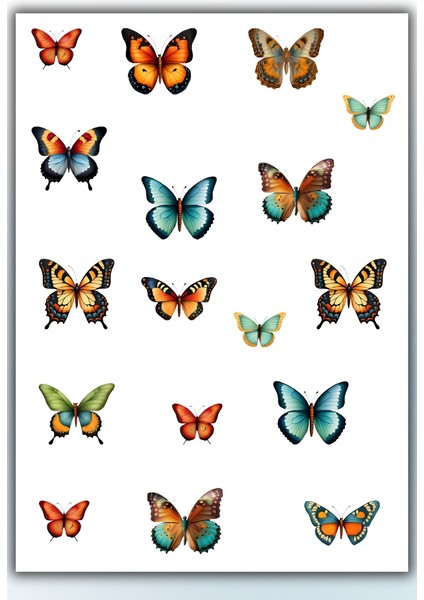 2'li Kelebek Temalı Sticker Seti Ajanda Planlayıcı Bullet Journal Için Uygundur modelleri