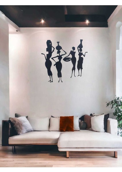 Afrikalı Kadınlar Temalı 4 Parça Duvar Süsü – 40X50 cm Alan Kaplayan Dekor (Çivi Ile Asılabilir) modelleri