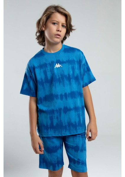 332924 Erkek Çocuk Tie-Dye Desen Şortlu Bermuda Pijama Takım