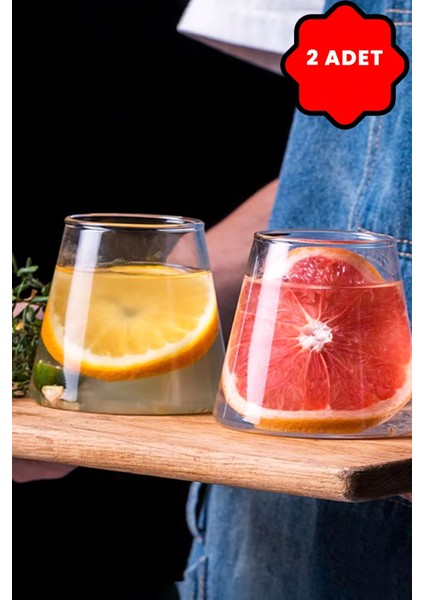 Mithra Life 2 Adet Isı Dayanıklı 400 ml Kahve, Meşrubat, Viski, Kokteyl, Sunum Bardağı MIT1145