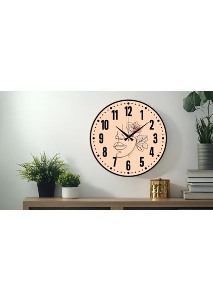 Dekoratif Türkçe Rakamlı Desenli Uv Baskılı Duvar Saati (Sessiz) Akar Mekanizma 40 cm Metal Akrep Yelkovan fiyatları