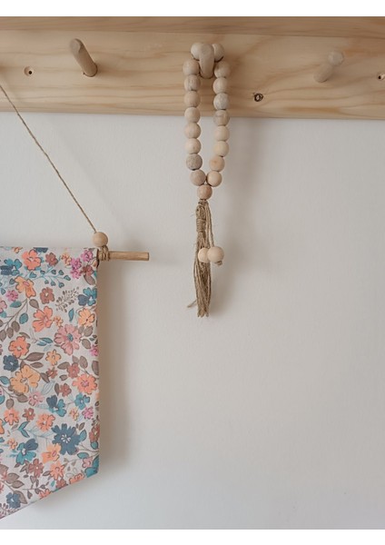 Ahşap Boncuk Dekoratif Mini Tesbih Çocuk Odası,balkon, Mutfak Dekorasyonu