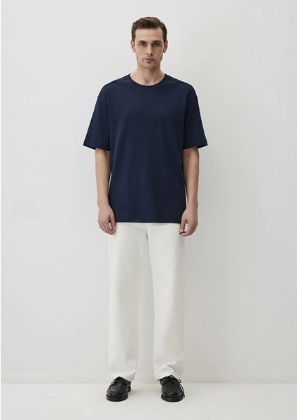 Erkek Lacivert M0612150-70497 Bisiklet Yaka T-Shirt