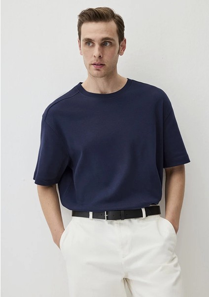 Erkek Lacivert M0612150-70497 Bisiklet Yaka T-Shirt modelleri