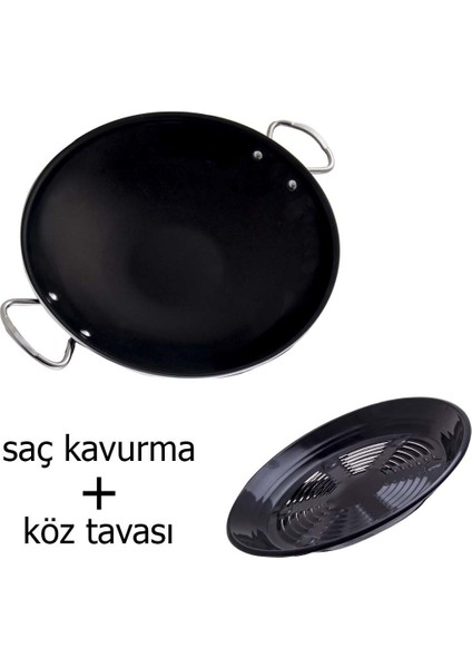 Büro Ev Ofis Mutfağı Için 2parça Sac Kavurma Közleme Tavası Seti
