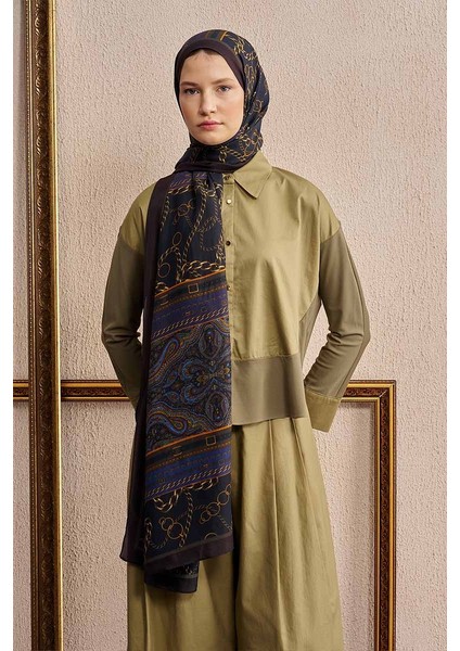 Lacivert Ed Scarf Celebrity Lustre Şal