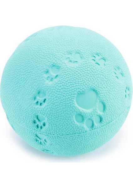 Köpek Oyuncağı, Sesli, Top, Kauçuk, Turkuaz, 7,5cm Nrmsa