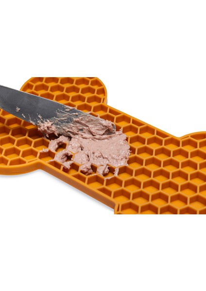 Nrtmsa Beeztees Yavru Köpek Yaş Mama Yeme Oyuncağı, Kemik Şeklinde, Silikon, Turuncu, 18x11cm modelleri