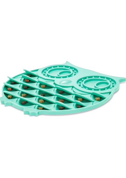 Yavru Köpek Mama Yeme Oyuncağı, Baykuş Şeklinde, Silikon, Yeşil, 30X28CM Zrnet