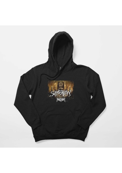Suffocation With Special Guests Siyah Kapşonlu Sweatshirt Hoodie