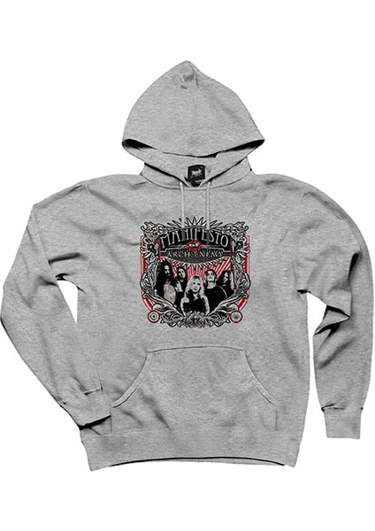 Arch Enemy Of Manifesto Gri Kapşonlu Sweatshirt Hoodie