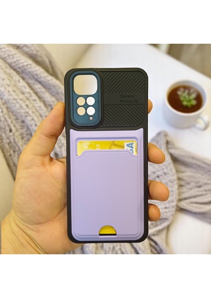 Xiaomi Redmi Note 11 4g Uyumlu Kamera Korumalı Kartlıklı Kılıf(Çıkarılabilir Kamera Koruma)