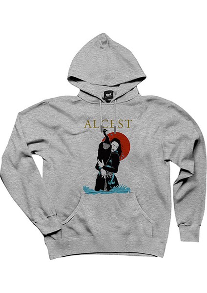 Alcest Illustrator Gri Kapşonlu Sweatshirt Hoodie