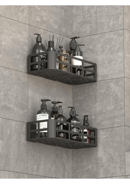 Mithra Life 2 Adet Düzenleyici Yapışkanlı Banyo Organizer Duş Rafı MIT1146