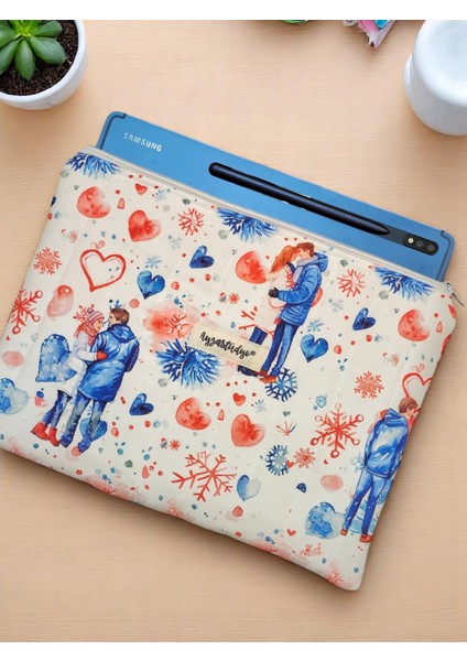 Pofuduk Kitap Kılıfı, Kitap Çantası, Apple iPad/tablet Aksesuar Çantası (30X24CM) - Sevgili