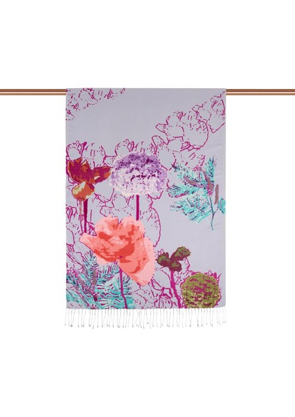 Ipekevi Yaban Gülü Ipek Şal 02607-LILA Mavi fiyatları