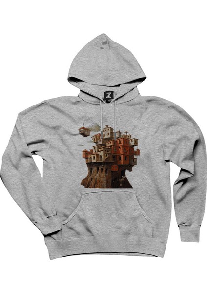 Red Brick House Gri Kapşonlu Sweatshirt Hoodie