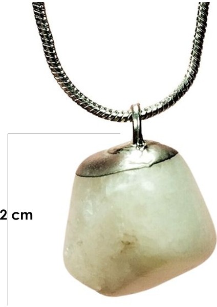 Aytaşı Doğal Taşı Zincirli El Yapımı Kolye Uç: 2 cm Zincir: 20 cm Kutulu