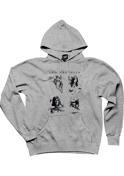 LED Zeppelin The Complete Gri Kapşonlu Sweatshirt Hoodie