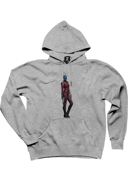 Galaksinin Koruyucuları Nebula Gri Kapşonlu Sweatshirt Hoodie