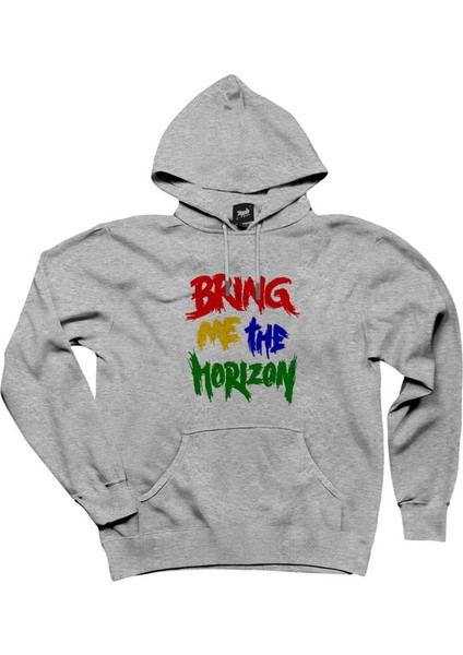 Bring Me The Horizon Rainbow Gri Kapşonlu Sweatshirt Hoodie