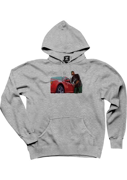 Gta Car Thief Man Gri Kapşonlu Sweatshirt Hoodie