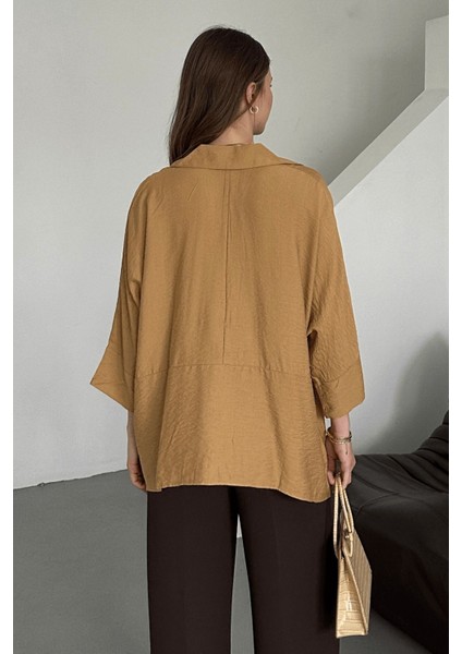 Kadın Evelyn Oversize Gömlek, Keten Ayrobin Ön Patlı Gömlek fırsatları