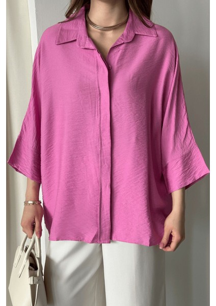 Kadın Evelyn Oversize Gömlek, Keten Ayrobin Ön Patlı Gömlek fiyatları