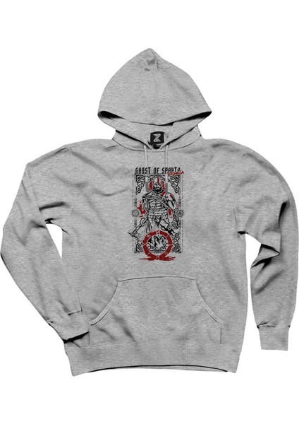God Of War Valhalla Gri Kapşonlu Sweatshirt Hoodie