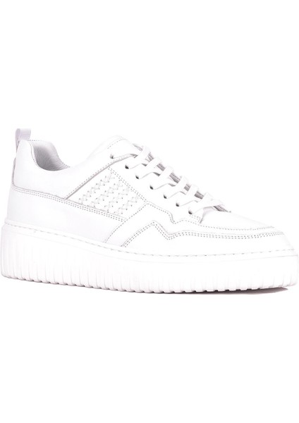 - Beyaz Hakiki Deri Bağcıklı Erkek Sneaker 115-K502 fırsatları