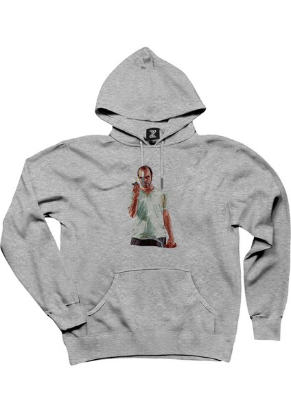 Gta Conspirator Gri Kapşonlu Sweatshirt Hoodie