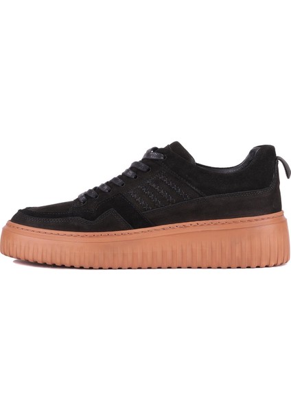 - Siyah Hakiki Süet Bağcıklı Erkek Sneaker 115-K502