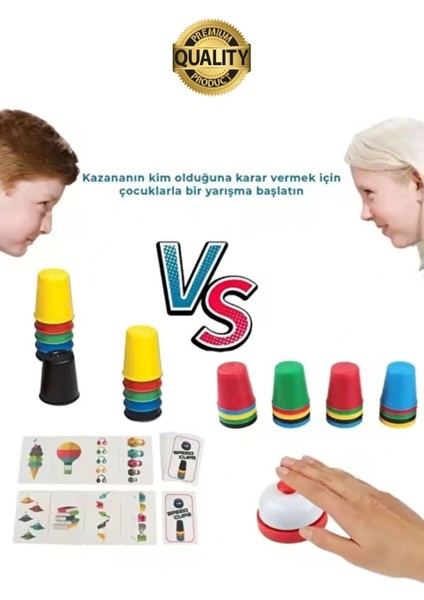 Eğitici Renk Bardak Eşleştirme Zeka Beceri Oyunu Hızlı Zili Çal Yetenek ve Grup Aktivitesi Özel Gün