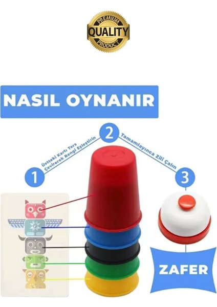 Eğitici Renk Bardak Eşleştirme Zeka Beceri Oyunu Hızlı Zili Çal Yetenek ve Grup Aktivitesi Özel Gün