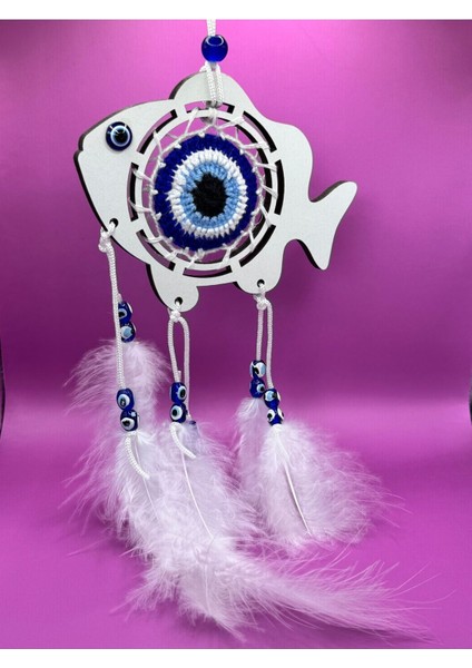 Balık Figürlü Nazar Boncuklu El Yapımı Rüya Kapanı - Duvar Süsü modelleri