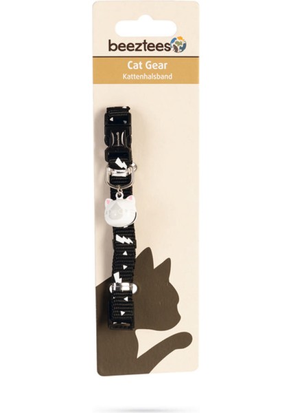 Kedi Boyun Tasması, Zilli, Siyah, 20-30CM Nrmsa