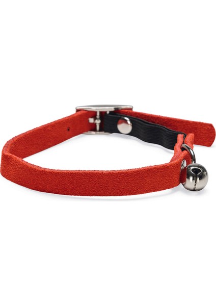 Kedi Boyun Tasması, Süet, Kırmızı, 24-29CM Nrmsa