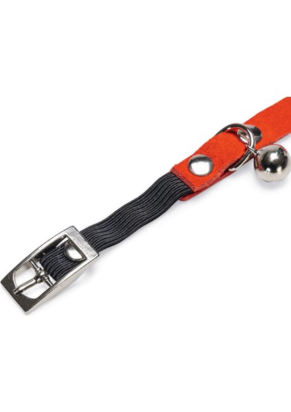 Kedi Boyun Tasması, Süet, Kırmızı, 24-29CM Nrmsa