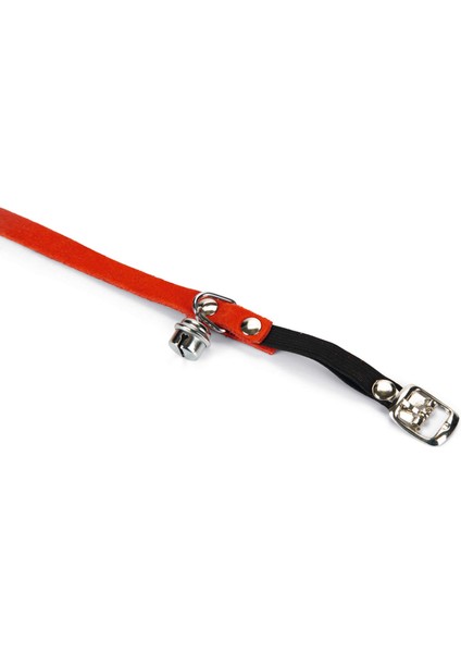Kedi Boyun Tasması, Süet, Kırmızı, 24-29CM Nrmsa