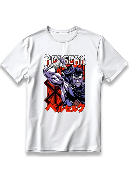 Berserk Manga Model T-Shirt Unisex %100 Pamuklu Rahat Regular Baskı Anime Tişört