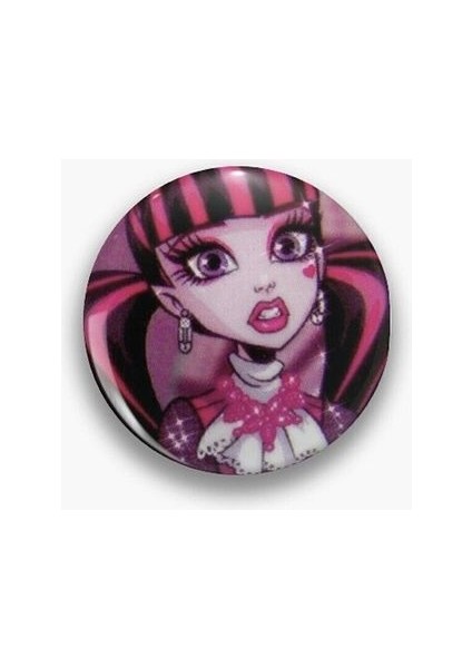 Dracularura Pembe Siyah Y2K Rozet