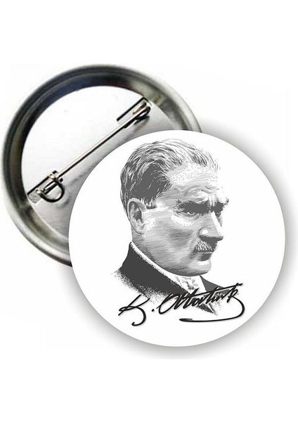 Mustafa Kemal Atatürk Imzalı Buton Rozet