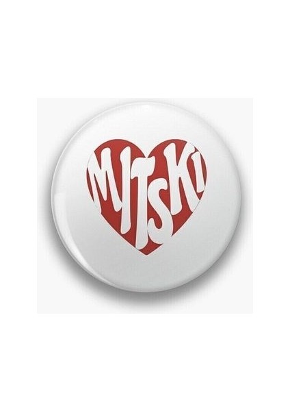 Mitski Yazılı Bordo Beyaz Y2K Grunge Stil Rozet
