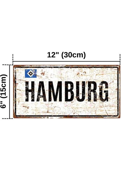 Hamburg - Pas Görünümlü Alüminyum Uv Baskılı Duvar Dekoru - Metal Dekoratif Şehir Tabelası modelleri