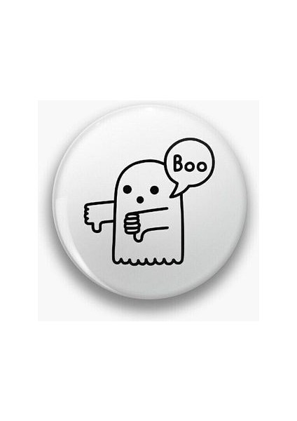 Boo Hayalet Ghost Sarkastik Y2K Grunge Stil 90S 00S Rozet