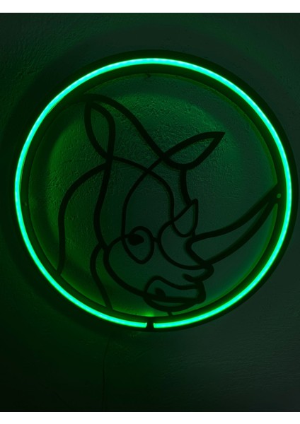 Rhino Neon Metal Duvar Dekor Gergedan Temalı Neon fiyatları