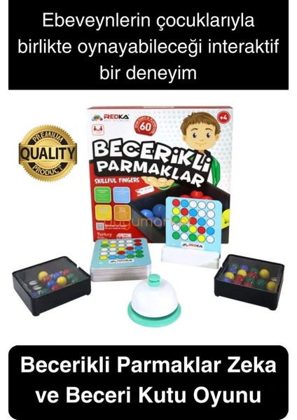 Kutulu Becerikli Parmaklar Zeka ve Beceri Oyunu El Göz Koordinasyon Geliştiren Motor Beceri Aktivite