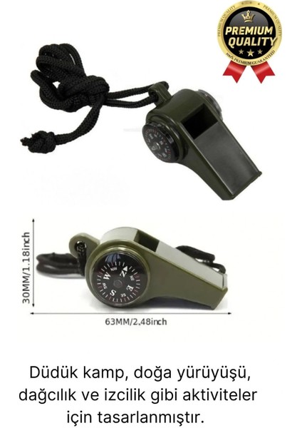 Çok Fonksiyonlu Yüksek Sesli Pusulalı Termometreli Suya Kamp Deprem Acil Durum Düdüğü fiyatları
